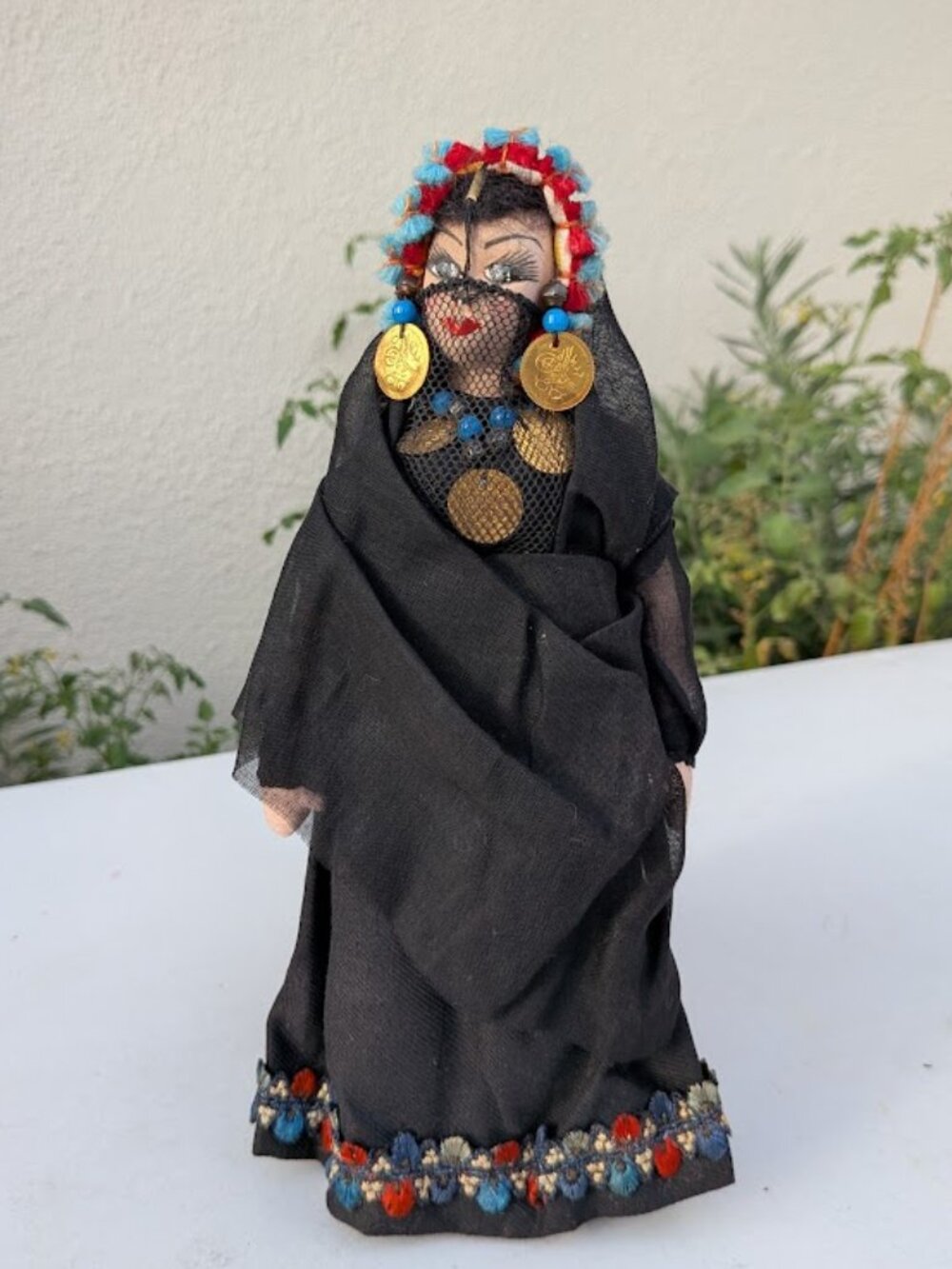 Vintage Middle Eastern Egyptian Arab Bedouin Souvenir Doll 10" – Cloth Folk Art